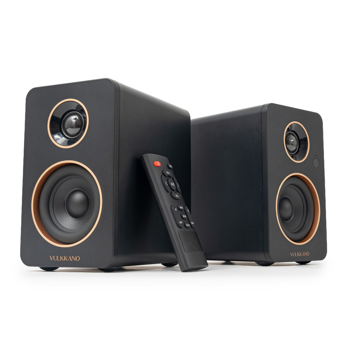 Altavoces activos VULKKANO DESK en negro con mando a distancia